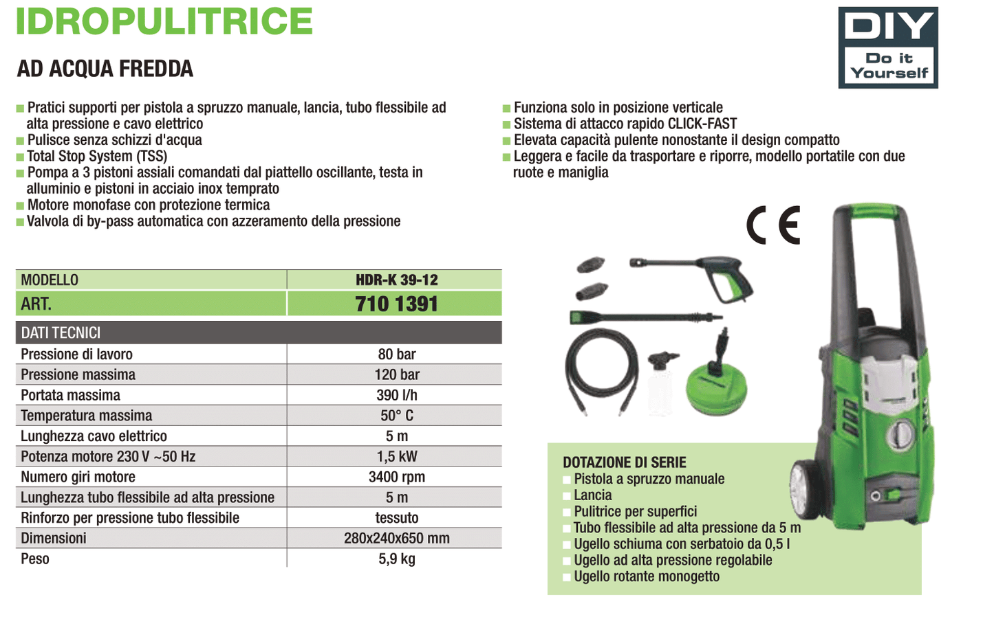 Cleancraft idropulitrice HDR-K 39-12
