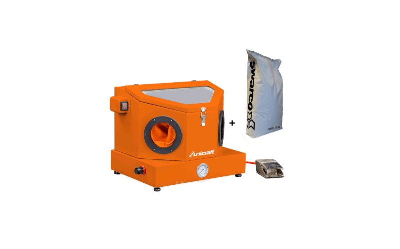 Unicraft sabbiatrice SSK1.5 + microsfere vetro Swarco 70/110
