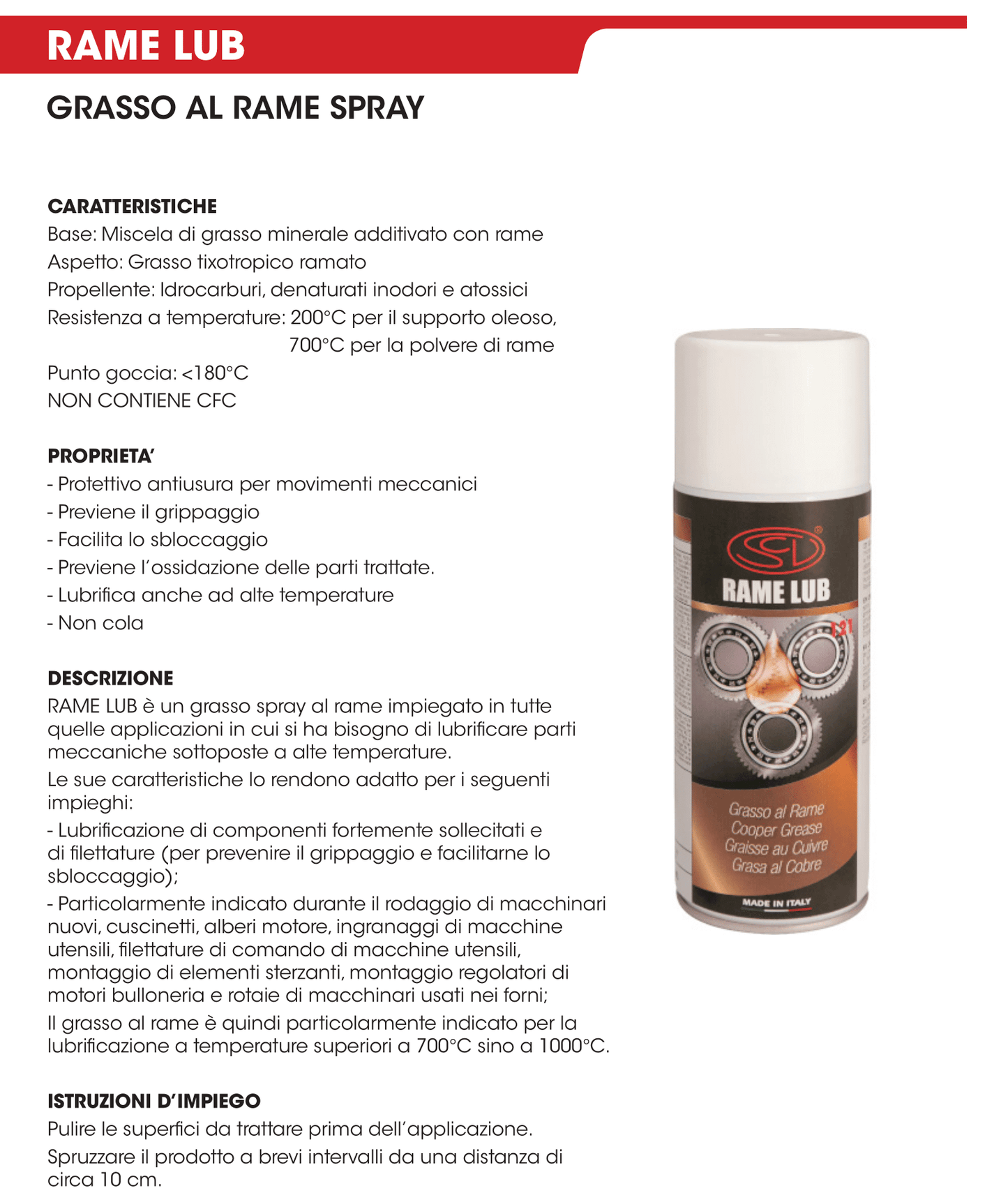 Rame Lub Grasso al rame spray