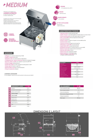 Lavapezzi automatica P 100 con pompa ad alta pressione